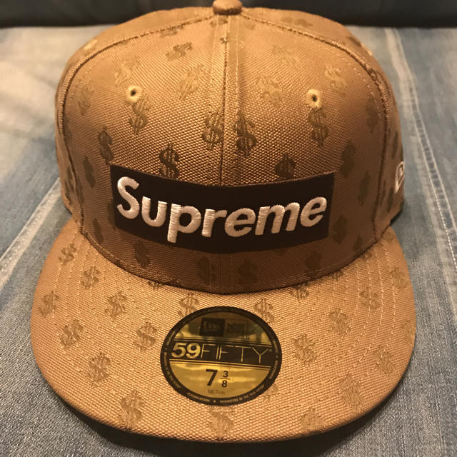 Supreme monogram cap ニューエラ ブラウン