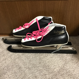 スピードスケート 25.0センチ 換え靴紐付き（黒）(ウインタースポーツ)
