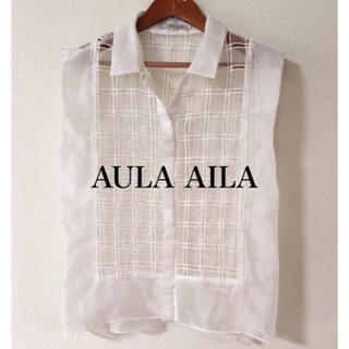 アウラアイラ(AULA AILA)のAULA AILA✨透かしチェック シャツ(シャツ/ブラウス(半袖/袖なし))