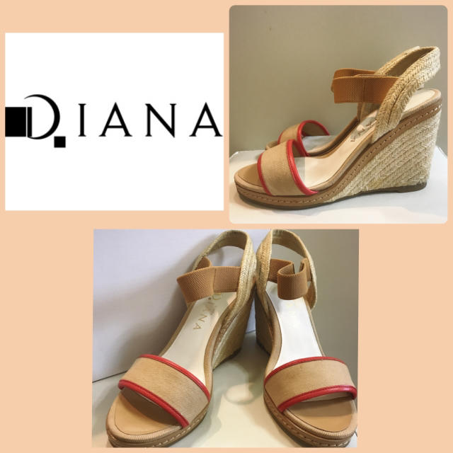 DIANA(ダイアナ)のダイアナ♡ベージュ×レッドライン サンダル♡ レディースの靴/シューズ(サンダル)の商品写真