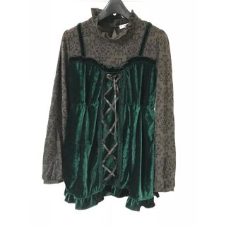 アクシーズファム(axes femme)のaxes femme ベロアキャミ風カットソー 美品 M(カットソー(長袖/七分))