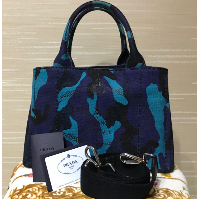 PRADA カナパ　トートバッグ　プラダ 迷彩柄高さ24cm