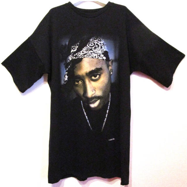 2PAC★PORTRAIT BLACK T SHIRT DRESS 2