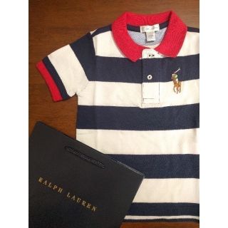 ラルフローレン(Ralph Lauren)のラルフローレン 新作 ボーダー ポロシャツ 半袖 ネイビー 白 赤 24M 90(Tシャツ/カットソー)