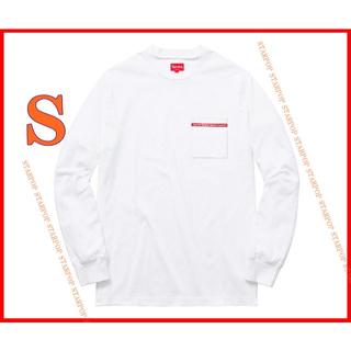 シュプリーム(Supreme)のS Supreme Tape Logo L/S Pocket Tee(Tシャツ/カットソー(七分/長袖))