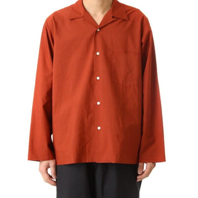 COMOLI(コモリ)の18SS 新品 AURALEE 開襟シャツ 3 ブリックレッド 赤 長袖 メンズのトップス(シャツ)の商品写真