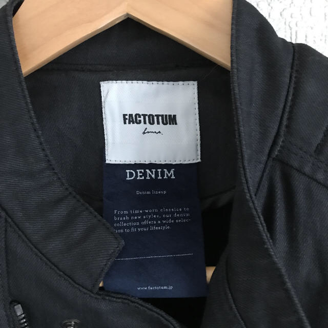 FACTOTUM コーティングデニムライダース 48 ブラック