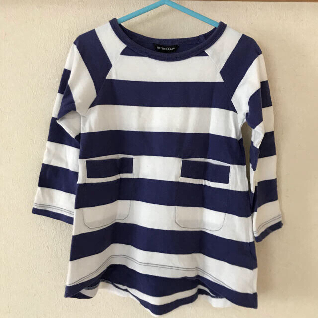 marimekko(マリメッコ)のマリメッコ ボーダー ワンピース チュニック キッズ/ベビー/マタニティのキッズ服女の子用(90cm~)(ワンピース)の商品写真