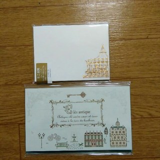 【新品】 一筆箋&金色箔ミニ封筒（メリーゴーランド）(カード/レター/ラッピング)