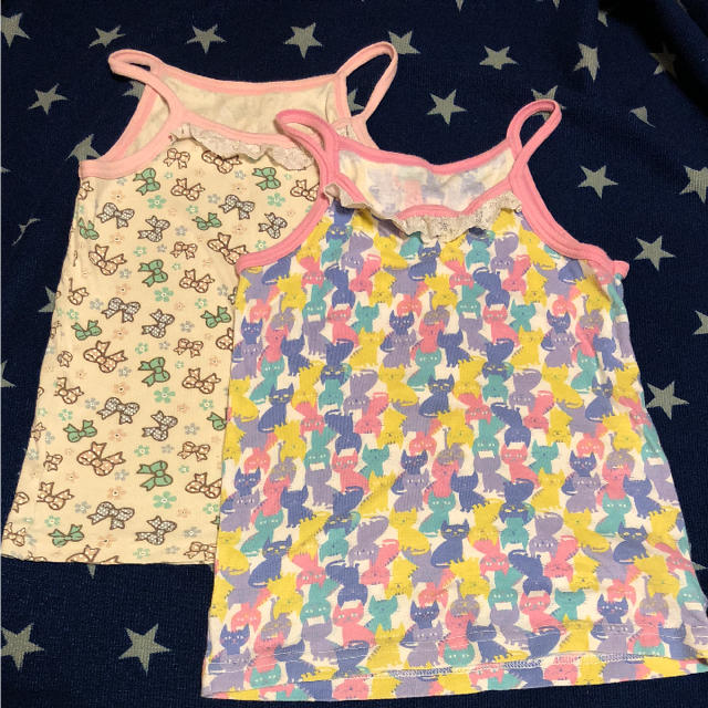 しまむら(シマムラ)のキャミソール 肌着 ２枚セット キッズ/ベビー/マタニティのキッズ服女の子用(90cm~)(下着)の商品写真