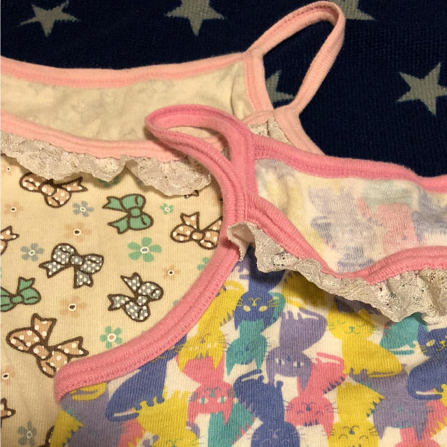 しまむら(シマムラ)のキャミソール 肌着 ２枚セット キッズ/ベビー/マタニティのキッズ服女の子用(90cm~)(下着)の商品写真