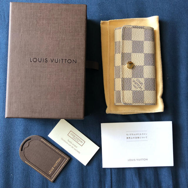 LOUIS VUITTON(ルイヴィトン)のルイヴィトン ダミエ アズール キーケース 美品 レディースのファッション小物(キーケース)の商品写真