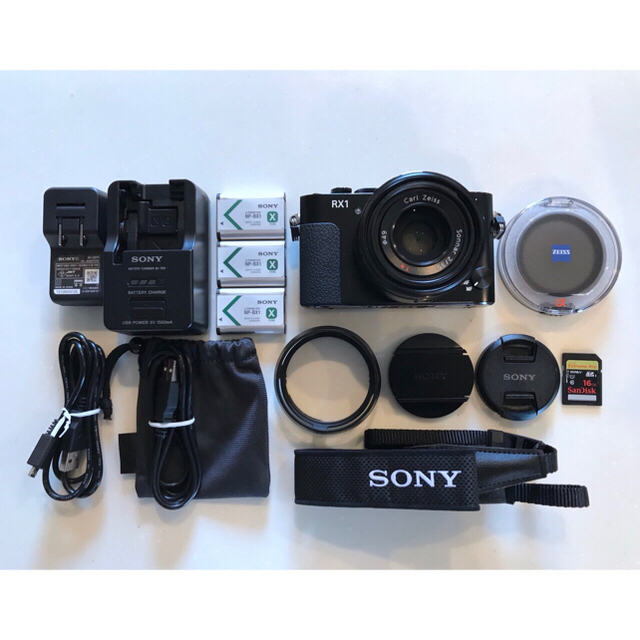 SONY(ソニー)の6/6~値上げ予定 Sony RX-1 本体+純正付属品セット 箱付き ソニー スマホ/家電/カメラのカメラ(ミラーレス一眼)の商品写真
