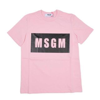 エムエスジイエム(MSGM)のMSGM　 ライトピンクBOXロゴ半袖Tシャツ　M(Tシャツ(半袖/袖なし))