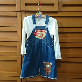 ミニケー(MINI-K)の130cm長Tシャツ&120cmジャンパースカート(スカート)