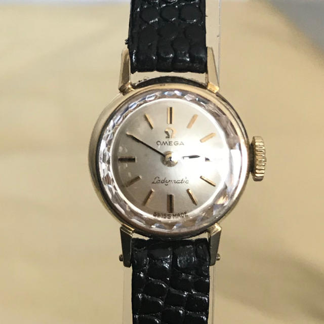 【テレビで話題】 OMEGA カットガラス 14KYG無垢 アンティーク時計 レディース オメガ (SALE) - 腕時計