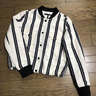 ラグアンドボーン(Rag & Bone)のラグアンドボーンrag&bone バイカラーリネン綿ストライプ柄リブブルゾン(ブルゾン)