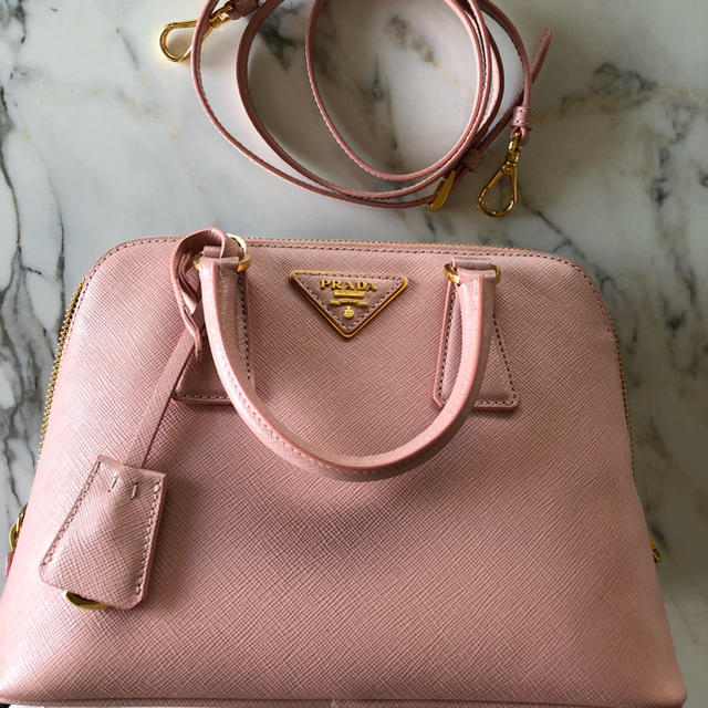 Prada Pink Saffiano Leather Small Promenade Bag BL0838 - Yoogi's