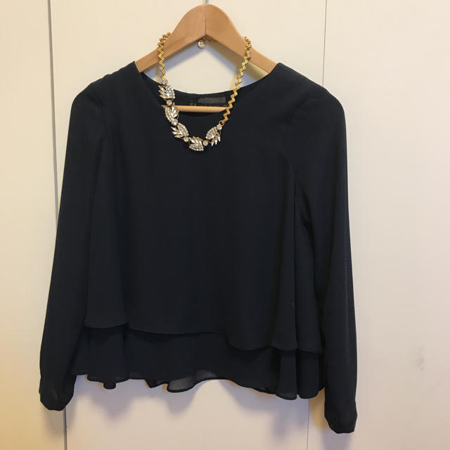 ZARA(ザラ)のZara ザラ ダブルフレア ブラウス XS レディースのトップス(シャツ/ブラウス(長袖/七分))の商品写真