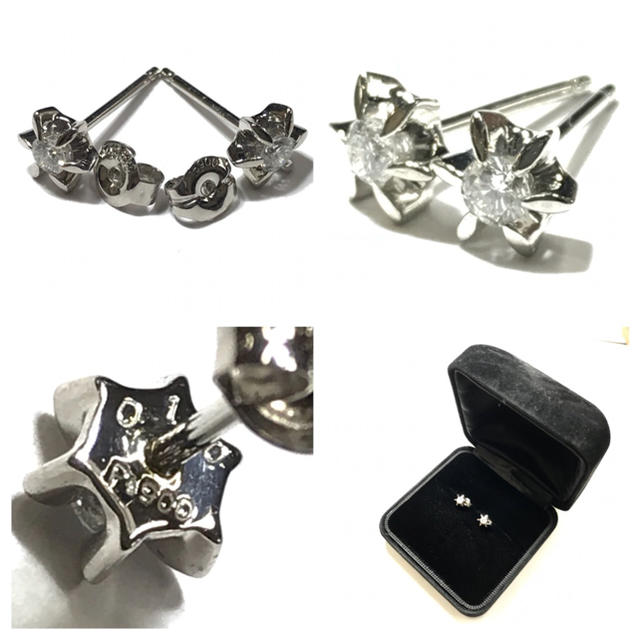 仕上済☆PT900☆D-0.1×2☆計0.2ct☆ダイヤモンドピアス☆