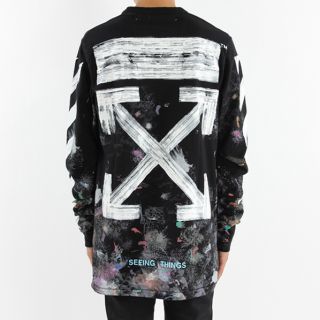 オフホワイト(OFF-WHITE)の【希少】OFF-WHITE DIAG GALAXY BRUSHED TEE LS(Tシャツ/カットソー(七分/長袖))