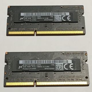 アップル(Apple)のノート用 メモリ PC3L-14900　DDR3　4GB × 2枚 計 8GB(PCパーツ)