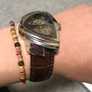 ハミルトン(Hamilton)の腕時計のベルト20ミリ ブラウン本革型押し (レザーベルト)