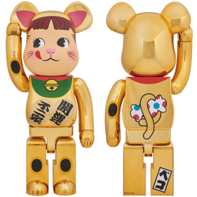 不二家(フジヤ)の【即日発送】BE@RBRICK 招き猫 ペコちゃん 金メッキ 1000% エンタメ/ホビーのフィギュア(その他)の商品写真