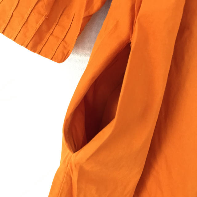 H&M(エイチアンドエム)の【H&M】オレンジ チュニック、ワンピース 8分袖 レディースのワンピース(ひざ丈ワンピース)の商品写真