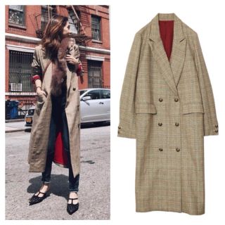 アメリヴィンテージ(Ameri VINTAGE)のtm様 AmeriVINTAGE GLEN CHECK DOUBLE COAT(ロングコート)