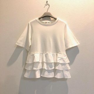 ミュベールワーク(MUVEIL WORK)の今期  MUVEIL WORK 18SS  フレアカットソー 白 ミュベール(Tシャツ(半袖/袖なし))