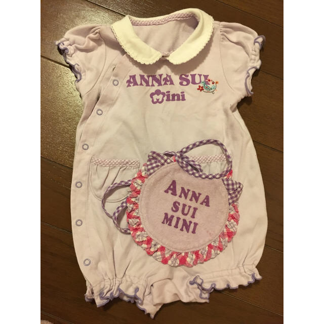 ANNA SUI mini(アナスイミニ)のアナスイミニ  ロンパース スタイセット キッズ/ベビー/マタニティのベビー服(~85cm)(ロンパース)の商品写真