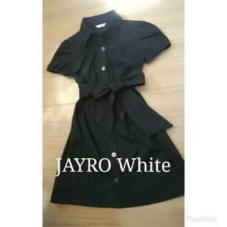 ジャイロホワイト(JAYRO White)のジャイロホワイト パフスリーブ シャツワンピース ❤︎ 黒 ワンピース(ミニワンピース)