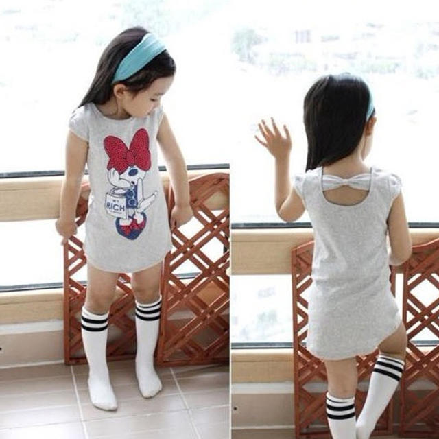 ミニーちゃんワンピース グレー 110cm キッズ/ベビー/マタニティのキッズ服女の子用(90cm~)(ワンピース)の商品写真