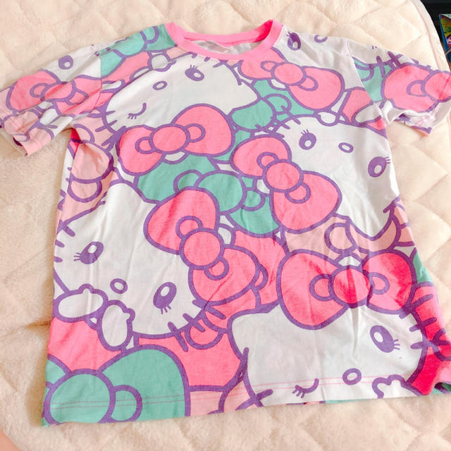 ハローキティ(ハローキティ)のUSJ ハローキティ 総柄 Tシャツ ピンク レディースのトップス(Tシャツ(半袖/袖なし))の商品写真