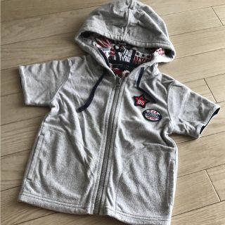 トミーヒルフィガー(TOMMY HILFIGER)の美品♡TOMMY♡半袖パーカー♡パイル生地♡ワッペン♡フード裏地総柄♡可愛い♡(Tシャツ/カットソー)