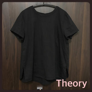 セオリー(theory)のTheory リネンTシャツ 1回着用 sizeS ブラック (Tシャツ(半袖/袖なし))