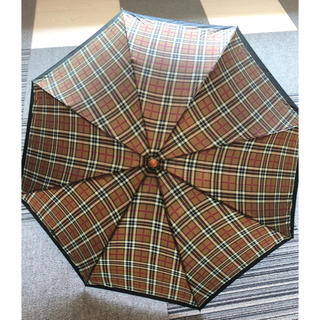 新品 折りたたみ傘 デュポン社 テフロン加工 バーバリー チェック柄 傘 メンズ(傘)