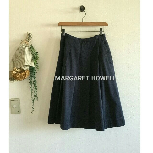 MARGARET HOWELL(マーガレットハウエル)のマーガレットハウエル♡Cottonリネン♡プリーツスカート レディースのスカート(ひざ丈スカート)の商品写真
