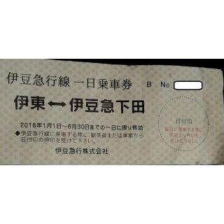 伊豆急行一日乗車券×２【６月中に伊豆へ行かれる予定の方　必見!!】(鉄道乗車券)