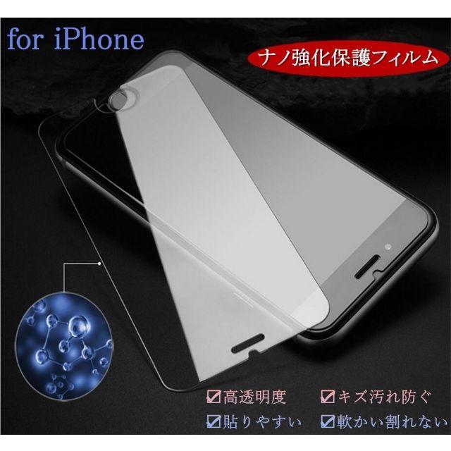 ネコポス送料無料iPhone専用新世代ナノガラスフィルム柔か割れない スマホ/家電/カメラのスマホアクセサリー(保護フィルム)の商品写真