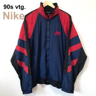 ナイキ(NIKE)の90s Nike ナイロンジャケット ビッグスウォッシュ マルチ XL(ナイロンジャケット)