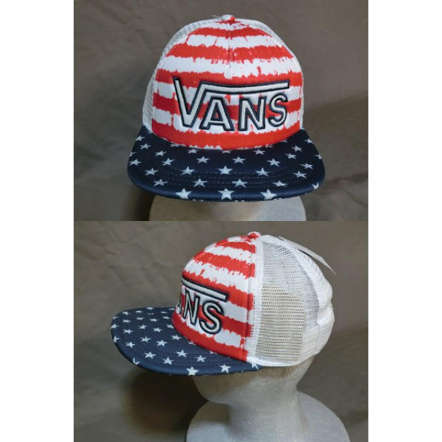 VANS(ヴァンズ)のバンズ【OFF THE WALL】アメリカ国旗デザインロゴ刺繍入りメッシュCAP メンズの帽子(キャップ)の商品写真