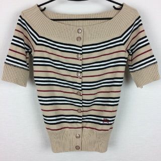 バーバリーブルーレーベル(BURBERRY BLUE LABEL)の美品 BURBERRY BLUE LABEL 半袖カーディガン サイズM(カーディガン)