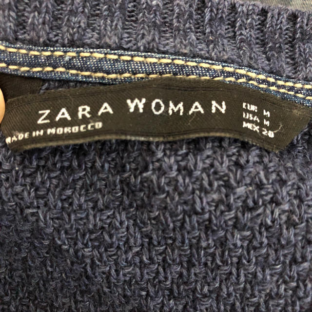 ZARA(ザラ)のインディゴ染 カットソー レディースのトップス(カットソー(半袖/袖なし))の商品写真