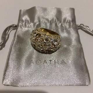 アガタ(AGATHA)のAGATHA PARIS アガタ ラインストーンリング4号ゴールドカラー金メッキ(リング(指輪))