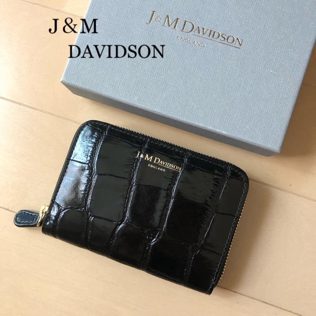 新品⭐️J&M DAVIDSON スモールジップ クロコ型押し レザーウォレット