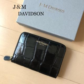 ジェイアンドエムデヴィッドソン(J&M DAVIDSON)の新品⭐️J&M DAVIDSON スモールジップ クロコ型押し レザーウォレット(財布)