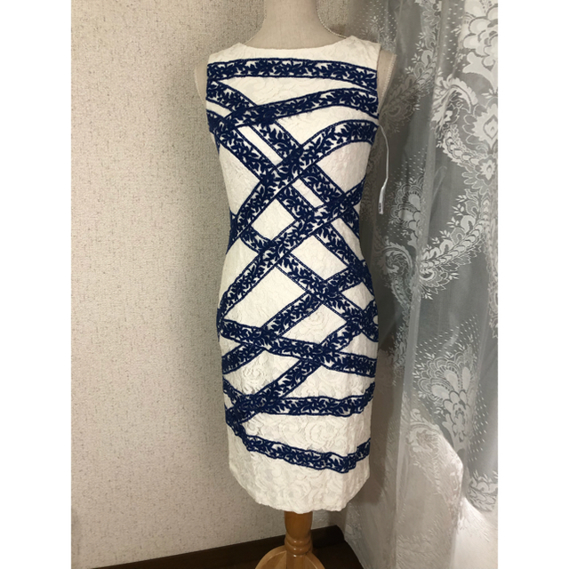 TADASHI SHOJI(タダシショウジ)の美品 2 タダシショージ Tadashi Shoji 刺繍ワンピース ドレス レディースのワンピース(ひざ丈ワンピース)の商品写真