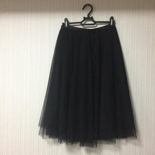 レトロガール(RETRO GIRL)のRETRO GIRL チュールスカート シフォン 黒(ロングスカート)